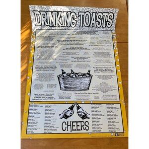 Drinking Toasts Large Poster College Collection Wall Room Decor, Size 24x36